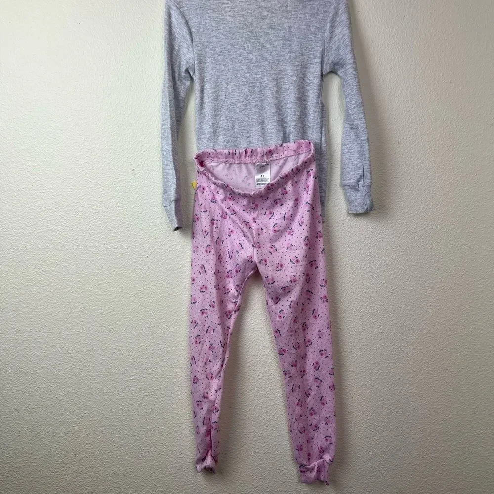 Laura Ashley Toddler Pink/Gray Ditsy Floral Sleep Set size 4 t